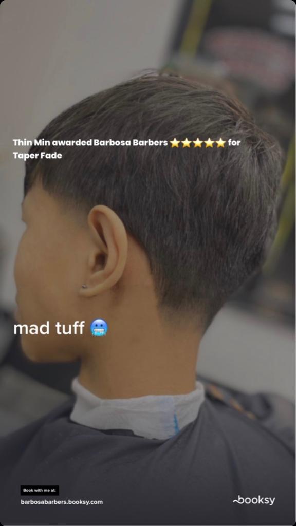 Picture of Review stating haircut was mad tuff